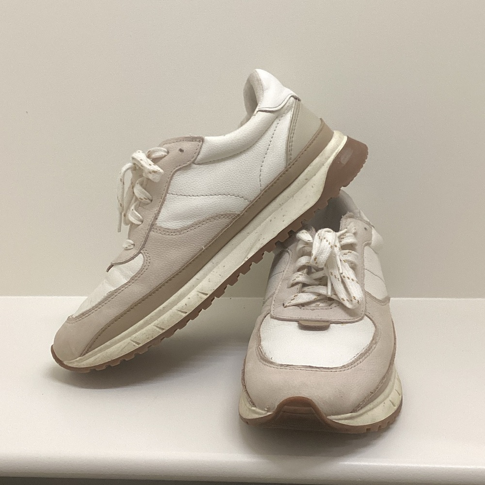 Madewell White and Tan Athletic Sneakers